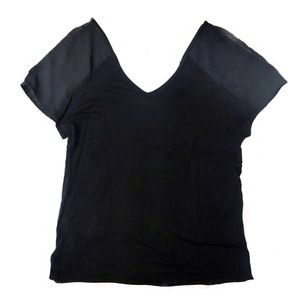 Black Double V Neck Shirt * NWOT *